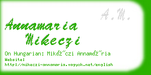 annamaria mikeczi business card